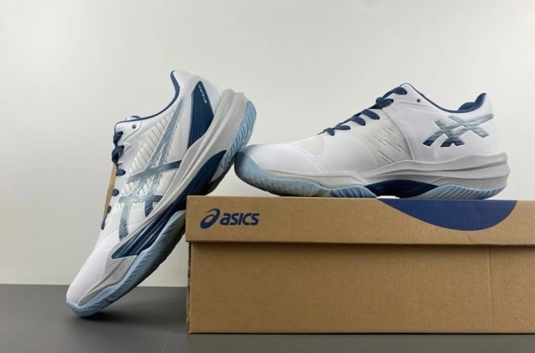 کتونی اسیکس سفید آبی تنیس مستر کوالیتی ویتنام سایز ۴۰ تا ۴۵  ASICS Sky Elite FF 3 Volleyball Shoes