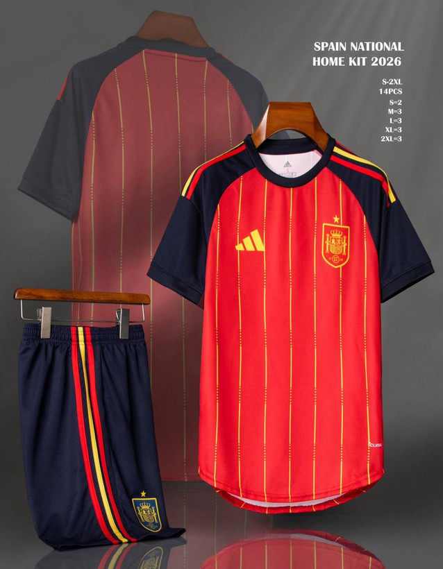 تیشرت فوتبالی آدیداس اسپانیا 2025/6 سایز S تا ADIDAS SPAIN 2025/6 2XL