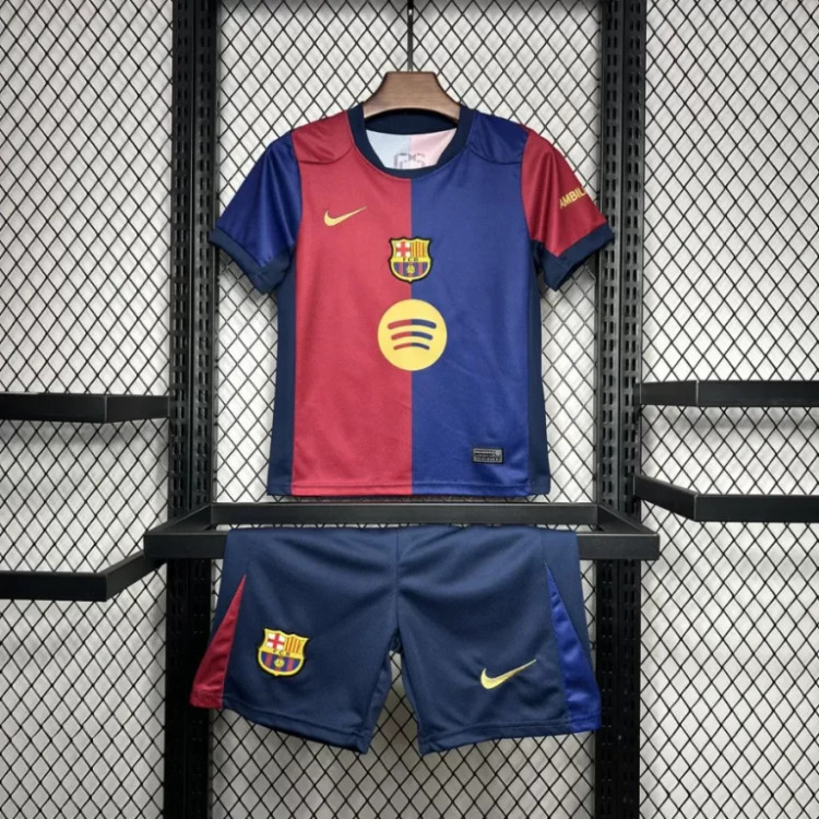 تیشرت کیت اول بارسلونا بچه گانه نایک اسپاتیفای 2024/25 سایز 20 تا 30 BARCELONA NIKE 2024/25