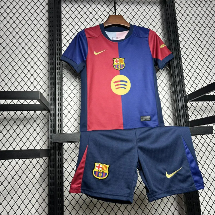 تیشرت کیت اول بارسلونا بچه گانه نایک اسپاتیفای 2024/25 سایز 20 تا 30 BARCELONA NIKE 2024/25