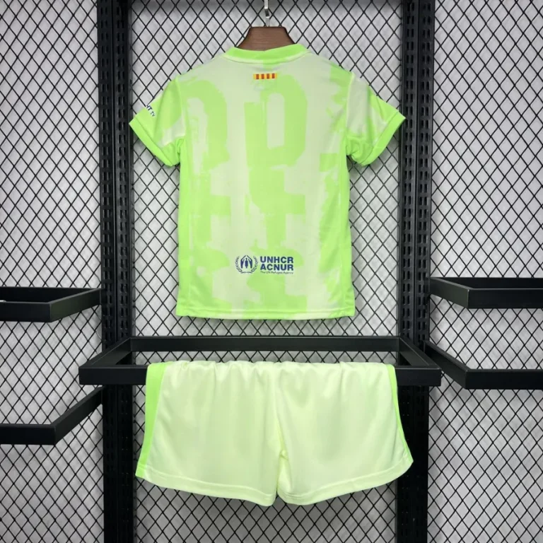 تیشرت کیت سوم بارسلونا سبز بچه گانه نایک اسپاتیفای 2025/24 سایز 20 تا 30 BARCELONA NIKE 2025/24