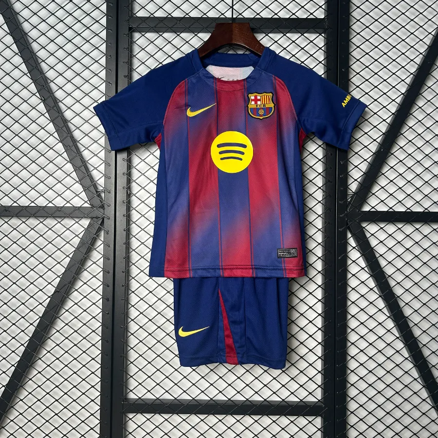 تیشرت کیت اول بارسلونا بچه گانه نایک اسپاتیفای 2025/26 سایز 20 تا 30 BARCELONA NIKE 2025/26