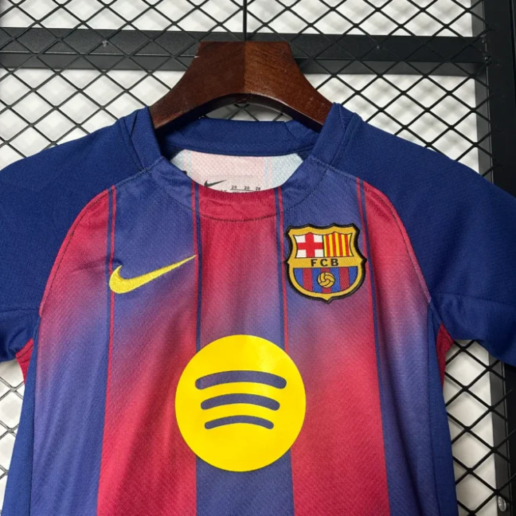 تیشرت کیت اول بارسلونا بچه گانه نایک اسپاتیفای 2025/26 سایز 20 تا 30 BARCELONA NIKE 2025/26