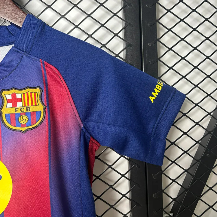 تیشرت کیت اول بارسلونا بچه گانه نایک اسپاتیفای 2025/26 سایز 20 تا 30 BARCELONA NIKE 2025/26
