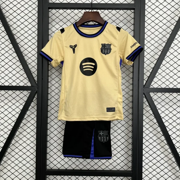 تیشرت کیت دوم بارسلونا بچه گانه کرم نایک اسپاتیفای 2025/26 سایز 20 تا 30 BARCELONA NIKE 2025/26