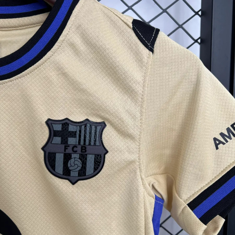 تیشرت کیت دوم بارسلونا بچه گانه کرم نایک اسپاتیفای 2025/26 سایز 20 تا 30 BARCELONA NIKE 2025/26