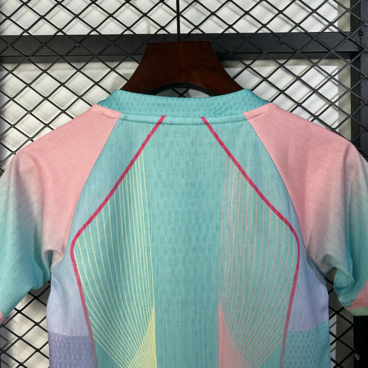 تیشرت کیت کانسپت بارسلونا آبی صورتی بچه گانه نایک اسپاتیفای 2025/26 سایز 20 تا 30 BARCELONA NIKE 2025/26