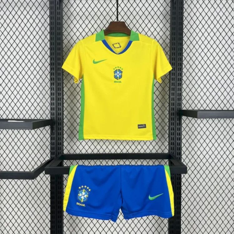 کیت تیشرت بچه گانه اول نایک برزیل 2025/26 سایز 20 تا 30 NIKE BRAZIL 2025/26