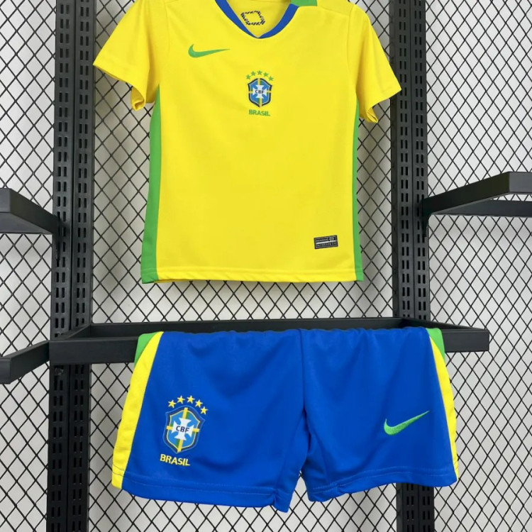 کیت تیشرت بچه گانه اول نایک برزیل 2025/26 سایز 20 تا 30 NIKE BRAZIL 2025/26