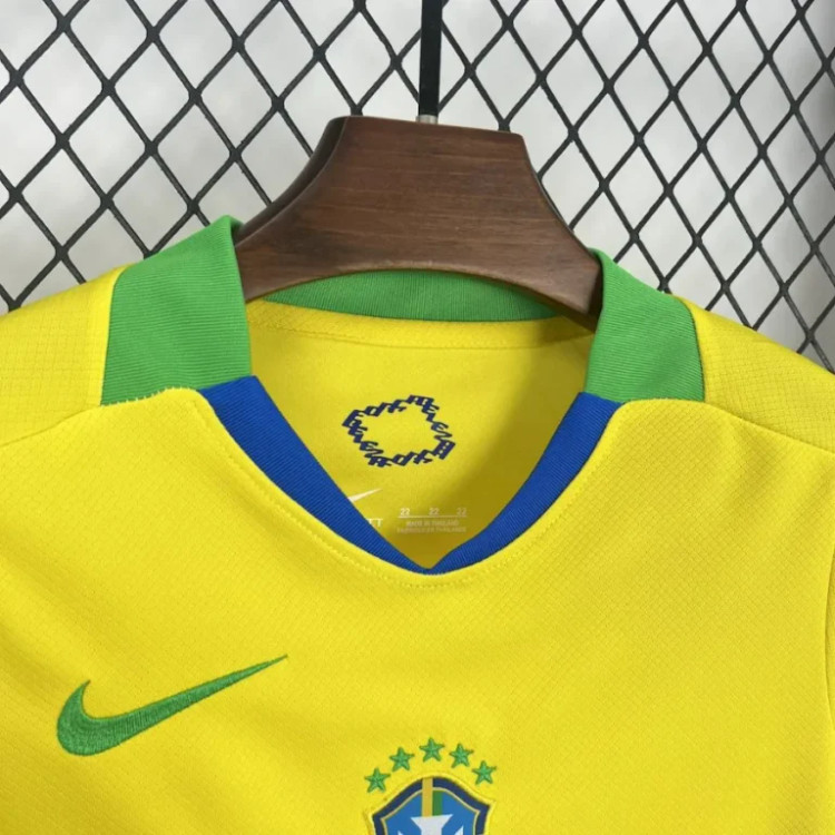 کیت تیشرت بچه گانه اول نایک برزیل 2025/26 سایز 20 تا 30 NIKE BRAZIL 2025/26