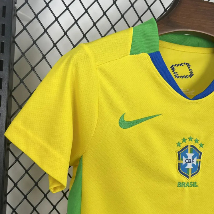 کیت تیشرت بچه گانه اول نایک برزیل 2025/26 سایز 20 تا 30 NIKE BRAZIL 2025/26