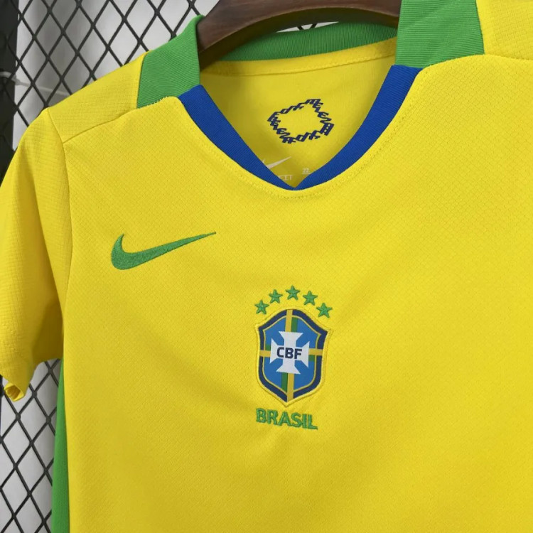 کیت تیشرت بچه گانه اول نایک برزیل 2025/26 سایز 20 تا 30 NIKE BRAZIL 2025/26