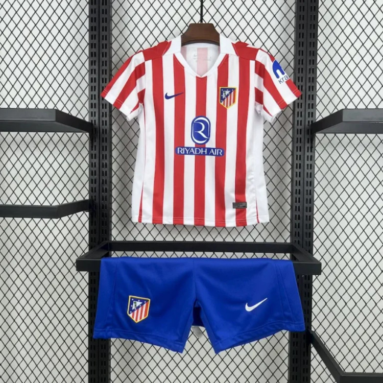 کیت تیشرت بچه گانه اول نایک اتلتیکو مادرید 2025/26 سایز 20 تا 30 NIKE ATLETICO MADRID 2025/26