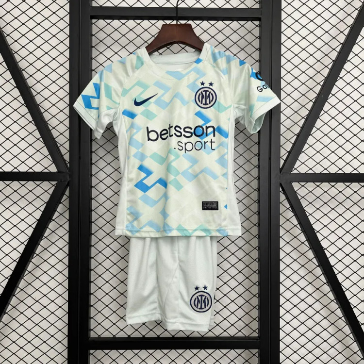 کیت تیشرت بچه گانه دوم نایک اینتر میلان 2025/26 سایز 20 تا 30 NIKE INTER MILAN 2025/26