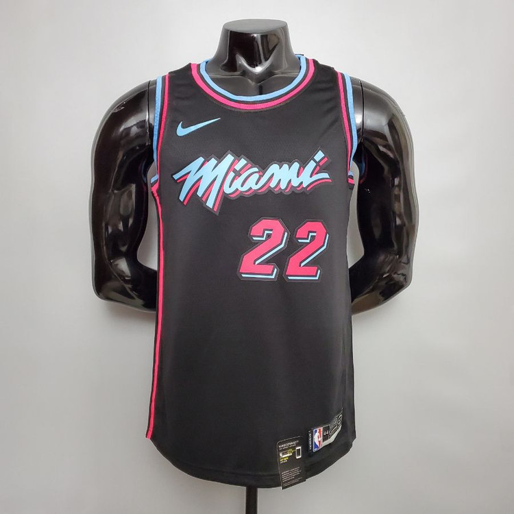تیشرت بسکتبالی نایک جرزی میامی هیت سیتی ادیشن مشکی سرخابی باتلر سایز X تا NIKE MIAMI HEAT CITY EDITION BUTLER 5XL