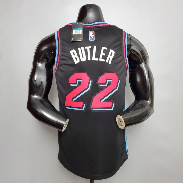 تیشرت بسکتبالی نایک جرزی میامی هیت سیتی ادیشن مشکی سرخابی باتلر سایز X تا NIKE MIAMI HEAT CITY EDITION BUTLER 5XL