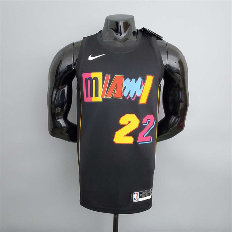 تیشرت بسکتبالی نایک جرزی میامی هیت سیتی ادیشن مشکی باتلر سایز X تا NIKE MIAMI HEAT CITY EDITION BUTLER 5XL