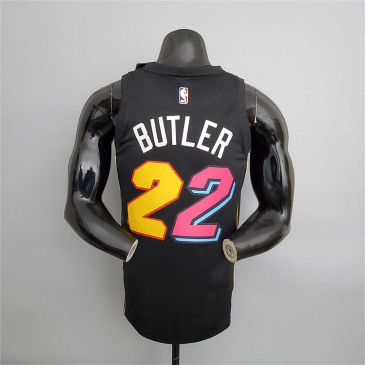 تیشرت بسکتبالی نایک جرزی میامی هیت سیتی ادیشن مشکی باتلر سایز X تا NIKE MIAMI HEAT CITY EDITION BUTLER 5XL