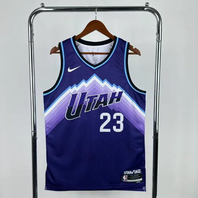 تیشرت بسکتبالی نایک جرزی یوتا جاز آیکن ادیشن بنفش سایز X تا NIKE UTAH JUZZ ICON EDITION 5XL
