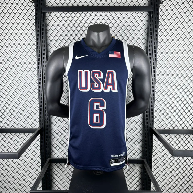 تیشرت بسکتبالی نایک جرزی تیم ملی آمریکا المپیک 2024 لبرون جیمز سایز X تا NIKE USA NATION OLYMPIC LEBRON JAMES 2024 5XL