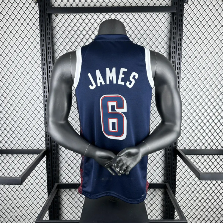 تیشرت بسکتبالی نایک جرزی تیم ملی آمریکا المپیک 2024 لبرون جیمز سایز X تا NIKE USA NATION OLYMPIC LEBRON JAMES 2024 5XL
