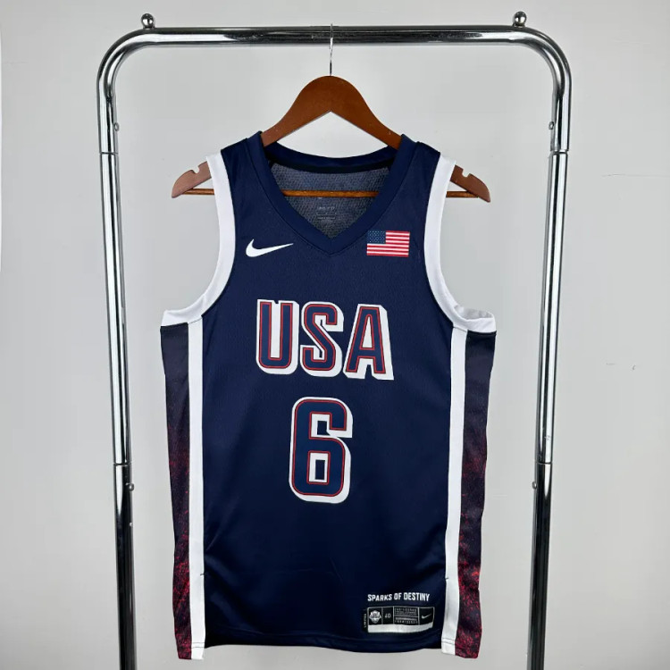 تیشرت بسکتبالی نایک جرزی تیم ملی آمریکا المپیک 2024 لبرون جیمز سایز X تا NIKE USA NATION OLYMPIC LEBRON JAMES 2024 5XL