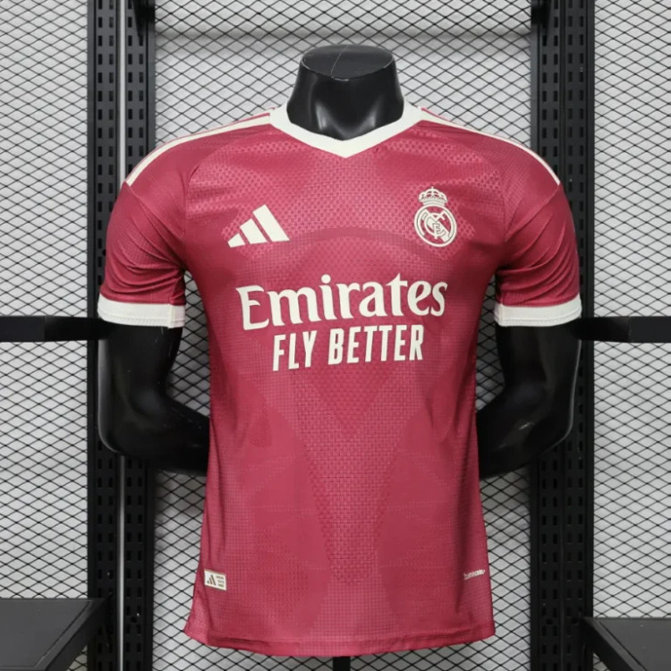 تیشرت کیت فوتبالی آدیداس رئال مادرید دوم قرمز زرشکی 2026/27 سایز S تاADIDAS REAL MADRID 2XL
