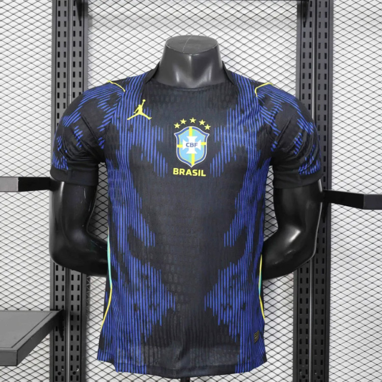 تیشرت کیت فوتبالی نایک جردن برزیل دوم آبی سرمه ای جام جهانی 2026 سایز S تاNIKE JORDAN BRAZIL 2XL