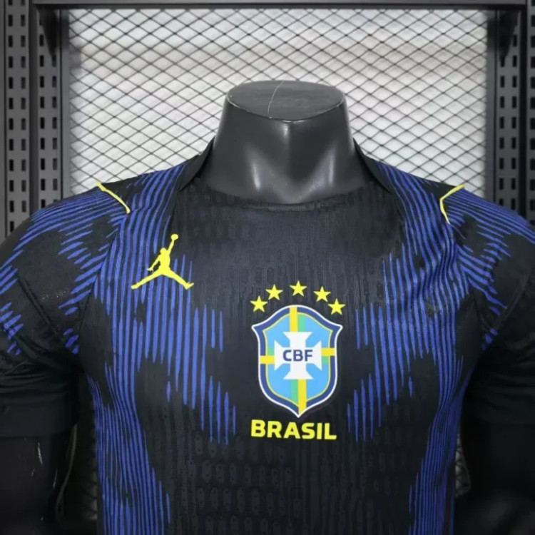 تیشرت کیت فوتبالی نایک جردن برزیل دوم آبی سرمه ای جام جهانی 2026 سایز S تاNIKE JORDAN BRAZIL 2XL